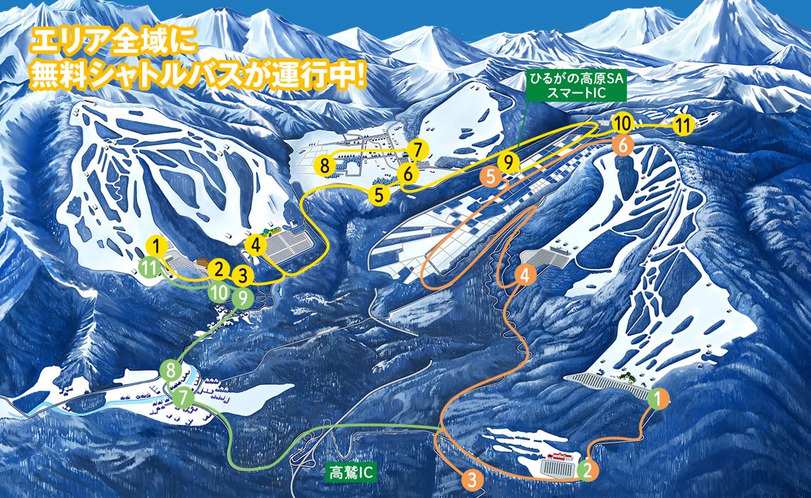 シャトルバス巡回ルート案内図